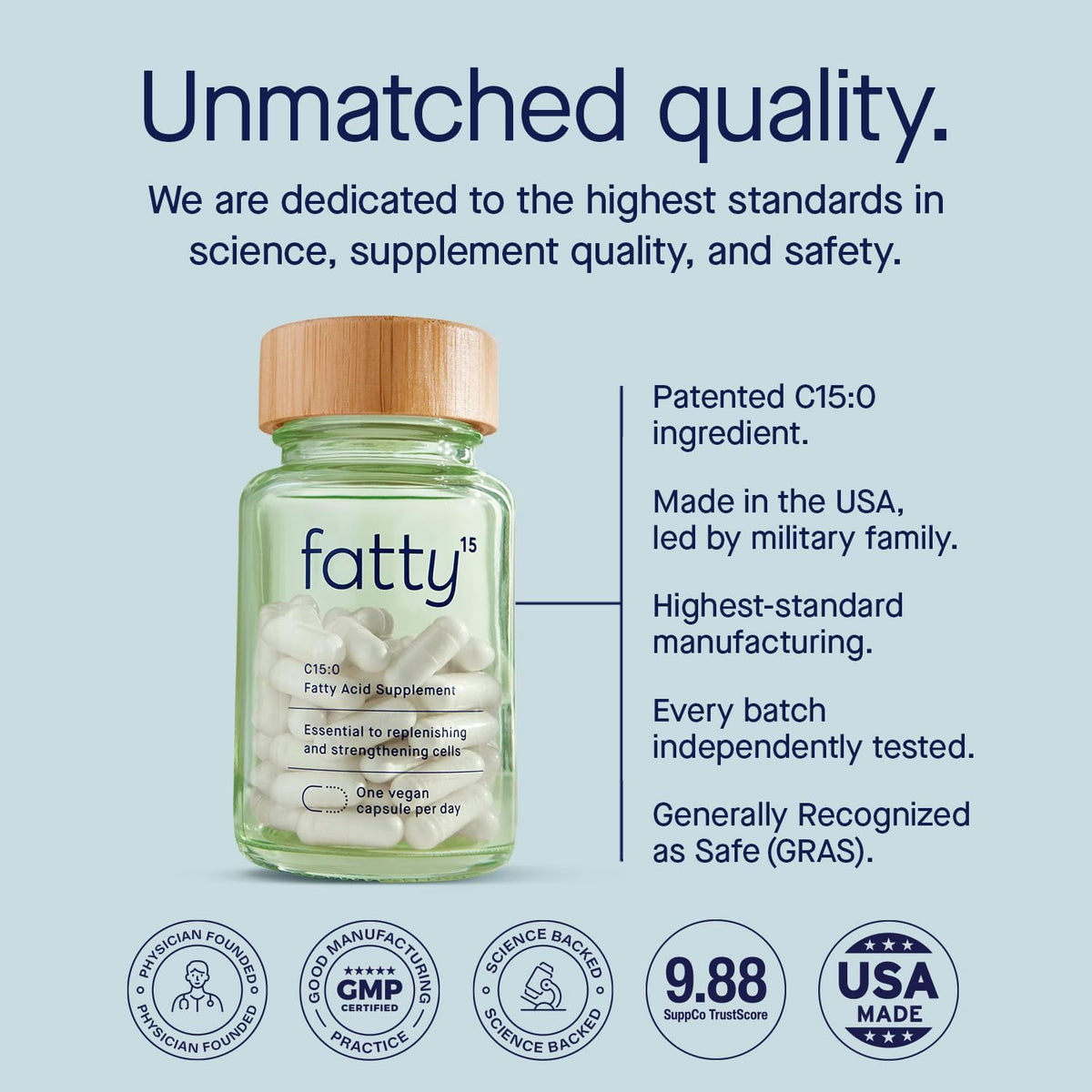 Fatty15 C15:0 Pentadecanoic Acid Healthy Aging Supplement