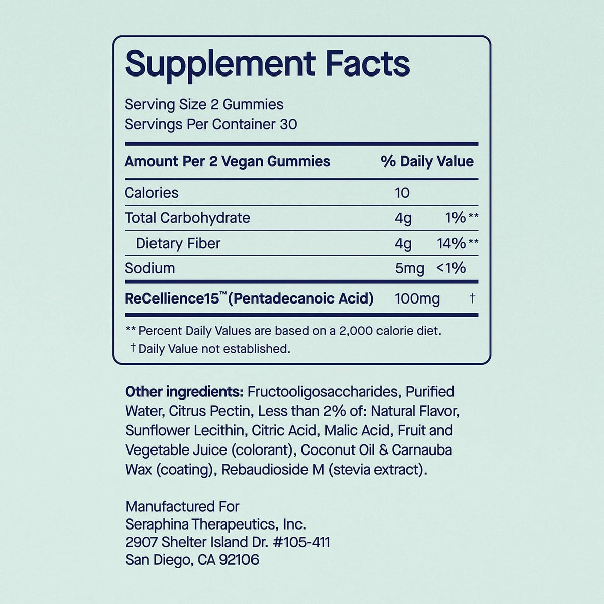 Fatty15 C15:0 Pentadecanoic Acid Healthy Aging Gummies